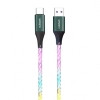CABLE NUBBEH USB MACHO / USB-C MACHO 3A 1M TRENZADO LIGHT LED