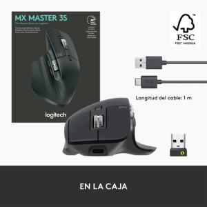 Logitech MX Master 3S ratón mano derecha RF Wireless + Bluetooth Laser 8000 DPI