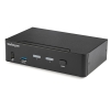 StarTech.com Switch Conmutador KVM de 2 Puertos DisplayPort - 4K a 60Hz - para Una Pantalla - Switch KVM de 2 Puertos DP 1.2 UHD con Hub Ladrón USB 3.0 y Audio - Dell HP Apple - TAA