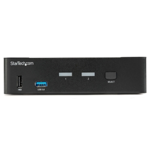 StarTech.com Switch Conmutador KVM de 2 Puertos DisplayPort - 4K a 60Hz - para Una Pantalla - Switch KVM de 2 Puertos DP 1.2 UHD con Hub Ladrón USB 3.0 y Audio - Dell HP Apple - TAA