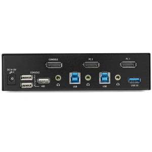 StarTech.com Switch Conmutador KVM de 2 Puertos DisplayPort - 4K a 60Hz - para Una Pantalla - Switch KVM de 2 Puertos DP 1.2 UHD con Hub Ladrón USB 3.0 y Audio - Dell HP Apple - TAA
