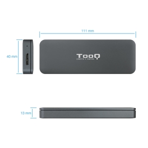 TooQ TQE-2281G caja para disco duro externo Caja externa para unidad de estado sólido (SSD) Gris M.2