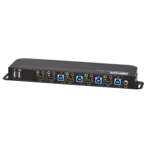 Tripp Lite B005-HUA4 KVM HDMI / USB de 4 Puertos - 4K 60 Hz, HDR, HDCP 2.2, IR, Compartido de USB Tripp Lite B005-HUA4 KVM HDMI / USB de 4 Puertos - 4K 60 Hz, HDR, HDCP 2.2, IR, Compartido de USB