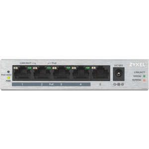 Zyxel GS1005HP No administrado Gigabit Ethernet (10/100/1000) Energía sobre Ethernet (PoE) Plata