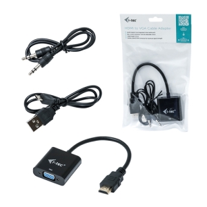 i-tec HDMI2VGAADA adaptador de cable de vídeo 0,15 m HDMI VGA Negro i-tec HDMI2VGAADA adaptador de cable de vídeo 0,15 m HDMI VGA Negro