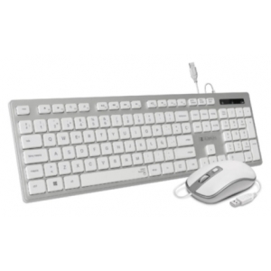 COMBO TECLADO RATON SUBBLIM WIRED ERGO KEYS SILENT FLAT HQ SILVER