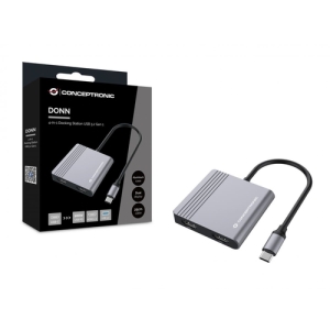 Conceptronic DONN13G base para portátil y replicador de puertos Alámbrico USB 3.2 Gen 1 (3.1 Gen 1) Type-C Gris Conceptronic DONN13G base para portátil y replicador de puertos Alámbrico USB 3.2 Gen 1 (3.1 Gen 1) Type-C Gris
