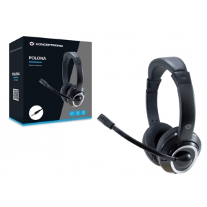 Conceptronic POLONA02B auricular y casco Auriculares Alámbrico Diadema Juego Negro Conceptronic POLONA02B auricular y casco Auriculares Alámbrico Diadema Juego Negro