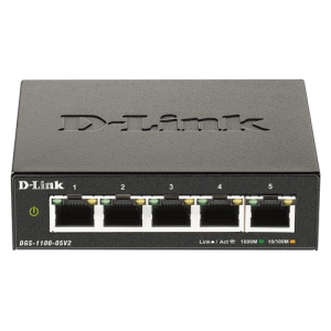 D-Link DGS-1100-05V2 switch Gestionado L2 Gigabit Ethernet (10/100/1000) Negro