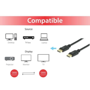 Equip 119252 cable DisplayPort 2 m Negro