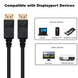 Ewent EC1406 cable DisplayPort 2 m Negro