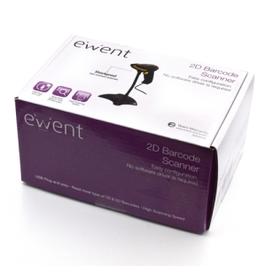 Ewent EW3410 lector de código de barras Lector de códigos de barras portátil 1D/2D LED Negro