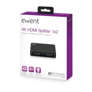 Ewent EW3720 divisor de video HDMI 2x HDMI