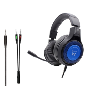 Ewent PL3322 auricular y casco Auriculares Alámbrico Banda para cuello Juego Negro, Azul