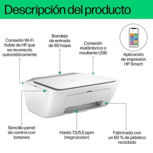 HP DeskJet Impresora multifunción 2810e, Color, Impresora para Hogar, Impresión, copia, escáner, Escanear a PDF