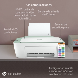 HP DeskJet Impresora multifunción HP 2722e, Color, Impresora para Hogar, Impresión, copia, escáner, Conexión inalámbrica; HP+; Compatible con HP Instant Ink; Impresión desde el teléfono o tablet