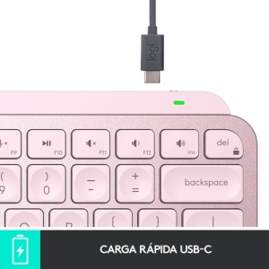 Logitech MX Keys Mini teclado RF Wireless + Bluetooth QWERTY Español Rosa Logitech MX Keys Mini teclado RF Wireless + Bluetooth QWERTY Español Rosa