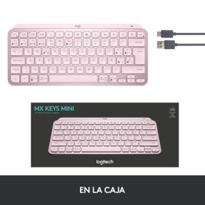 Logitech MX Keys Mini teclado RF Wireless + Bluetooth QWERTY Español Rosa Logitech MX Keys Mini teclado RF Wireless + Bluetooth QWERTY Español Rosa