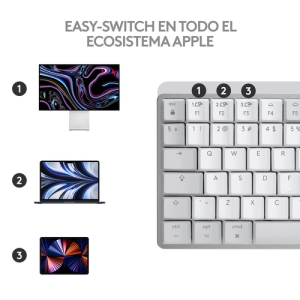 Logitech MX Mini Mechanical for Mac teclado Bluetooth QWERTY Internacional de EE.UU. Gris, Blanco Logitech MX Mini Mechanical for Mac teclado Bluetooth QWERTY Internacional de EE.UU. Gris, Blanco