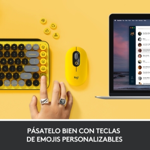Logitech POP Keys Wireless Mechanical Keyboard With Emoji Keys teclado RF Wireless + Bluetooth QWERTY Español Negro, Gris, Amarillo Logitech POP Keys Wireless Mechanical Keyboard With Emoji Keys teclado RF Wireless + Bluetooth QWERTY Español Negro, Gris, Amarillo