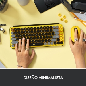 Logitech POP Keys Wireless Mechanical Keyboard With Emoji Keys teclado RF Wireless + Bluetooth QWERTY Español Negro, Gris, Amarillo Logitech POP Keys Wireless Mechanical Keyboard With Emoji Keys teclado RF Wireless + Bluetooth QWERTY Español Negro, Gris, Amarillo