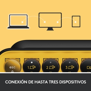 Logitech POP Keys Wireless Mechanical Keyboard With Emoji Keys teclado RF Wireless + Bluetooth QWERTY Español Negro, Gris, Amarillo Logitech POP Keys Wireless Mechanical Keyboard With Emoji Keys teclado RF Wireless + Bluetooth QWERTY Español Negro, Gris, Amarillo