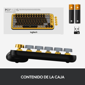 Logitech POP Keys Wireless Mechanical Keyboard With Emoji Keys teclado RF Wireless + Bluetooth QWERTY Español Negro, Gris, Amarillo Logitech POP Keys Wireless Mechanical Keyboard With Emoji Keys teclado RF Wireless + Bluetooth QWERTY Español Negro, Gris, Amarillo