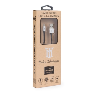 Maillon Technologique Premium MTPMUS241 cable USB 1 m USB 2.0 USB A Micro-USB B Plata
