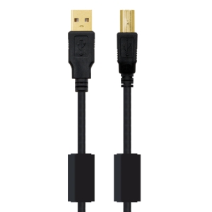 Alternative view of Nanocable 10.01.1202 cable USB 2 m USB 2.0 USB A USB B Negro