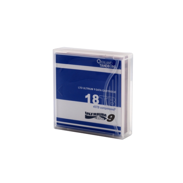 Overland-Tandberg TANDBERG LTO-9 DATA CARTRIDGE 18/45TB UNLABELED WITH CASE 1PCS Cinta de datos virgen 18000 GB