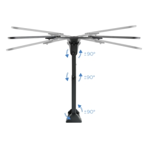 TooQ Soporte Giratorio e Inclinable para Monitor / TV LCD, Plasma de 23”- 55”, con Tres Pivotes, Negro