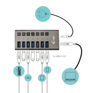 i-tec USB 3.0 Charging HUB 7port + Power Adapter 36 W i-tec USB 3.0 Charging HUB 7port + Power Adapter 36 W