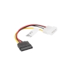 CABLE LANBERG ALIMENTACION MOLEX MACHO A SATA HEMBRA 15 CM CA-HDSA-10CU-0015