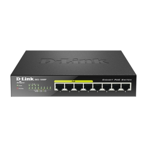 D-Link DGS-1008P switch No administrado Gigabit Ethernet (10/100/1000) Energía sobre Ethernet (PoE) Negro DGS-1008P