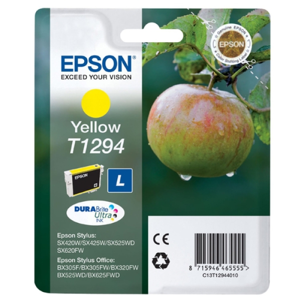 Epson Apple Singlepack Yellow T1294 DURABrite Ultra Ink C13T12944010