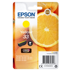 Epson Oranges Singlepack Yellow 33 Claria Premium Ink C13T33444022