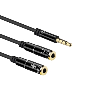 Ewent EC1641 cable de audio 0,3 m 3,5mm 2 x 3.5mm Negro 5mm 2 x 3.5mm Negro EC1641