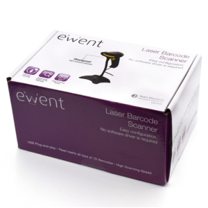 Ewent EW3400 lector de código de barras Lector de códigos de barras portátil 1D Laser Negro Ewent EW3400 lector de código de barras Lector de códigos de barras portátil 1D Laser Negro
