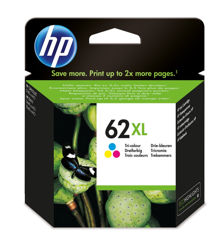HP Cartucho de tinta original 62XL de alta capacidad tricolor HP Cartucho de tinta original 62XL de alta capacidad tricolor - Imagen 2
