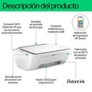 HP DeskJet Impresora multifunción 2810e, Color, Impresora para Hogar, Impresión, copia, escáner, Escanear a PDF