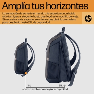 HP Mochila para portátil Travel de 15,6 pulgadas y 18 litros, color gris HP Mochila para portátil Travel de 15,6 pulgadas y 18 litros, color gris