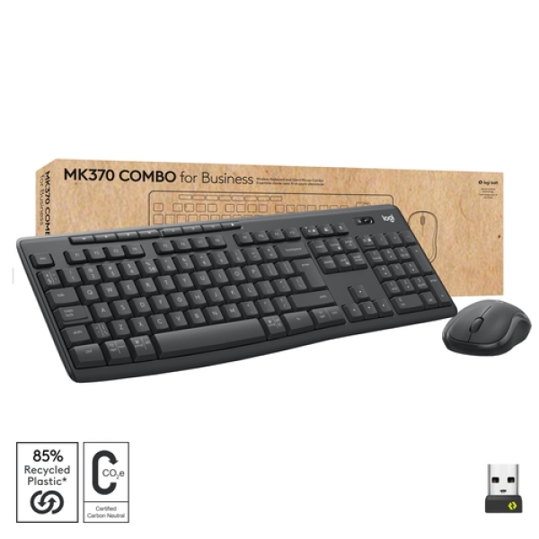 Logitech MK370 Combo for Business teclado Ratón incluido RF Wireless + Bluetooth QWERTY Internacional de EE.UU. Grafito