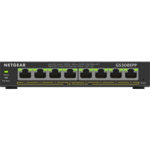 NETGEAR 8-Port Gigabit Ethernet High-Power PoE+ Plus Switch (GS308EPP) Gestionado L2/L3 Gigabit Ethernet (10/100/1000) Energía sobre Ethernet (PoE) Negro NETGEAR 8-Port Gigabit Ethernet High-Power PoE+ Plus Switch (GS308EPP) Gestionado L2/L3 Gigabit Ethernet (10/100/1000) Energía sobre Ethernet (PoE) Negro