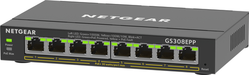 NETGEAR 8-Port Gigabit Ethernet High-Power PoE+ Plus Switch (GS308EPP) Gestionado L2/L3 Gigabit Ethernet (10/100/1000) Energía sobre Ethernet (PoE) Negro NETGEAR 8-Port Gigabit Ethernet High-Power PoE+ Plus Switch (GS308EPP) Gestionado L2/L3 Gigabit Ethernet (10/100/1000) Energía sobre Ethernet (PoE) Negro - Imagen 3