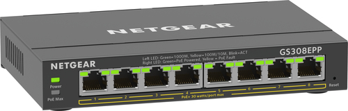 NETGEAR 8-Port Gigabit Ethernet High-Power PoE+ Plus Switch (GS308EPP) Gestionado L2/L3 Gigabit Ethernet (10/100/1000) Energía sobre Ethernet (PoE) Negro NETGEAR 8-Port Gigabit Ethernet High-Power PoE+ Plus Switch (GS308EPP) Gestionado L2/L3 Gigabit Ethernet (10/100/1000) Energía sobre Ethernet (PoE) Negro - Imagen 4