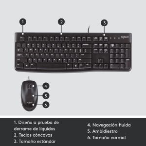 Reacondicionado | Logitech Desktop MK120 teclado Ratón incluido USB QWERTY Español Negro Reacondicionado | Logitech Desktop MK120 teclado Ratón incluido USB QWERTY Español Negro