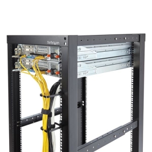 StarTech.com Anilla Pasacables en D Vertical 1U para Gestión de Cableado en Armarios Racks - Guiacables 5,7x10cm
