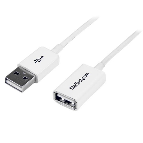 StarTech.com Cable de 2m de Extensión Alargador USB 2.0 - Macho a Hembra USB A - Extensor - Blanco USBEXTPAA2MW