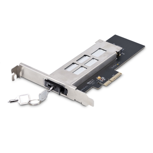 StarTech.com Tarjeta PCIe x4 a SSD NVMe M.2 - Rack Móvil Backplane con Bandeja Removible Hot Swap Intercambiable en Caliente - Bahía de Unidad PCIe 4.0/3.0 - con Llave M2-REMOVABLE-PCIE-N1