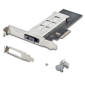 StarTech.com Tarjeta PCIe x4 a SSD NVMe M.2 - Rack Móvil Backplane con Bandeja Removible Hot Swap Intercambiable en Caliente - Bahía de Unidad PCIe 4.0/3.0 - con Llave